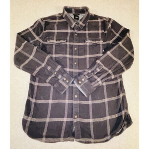 Vans Plaid Flannel Shirt Mens XL Tailored Fit Windowpane Button Up
